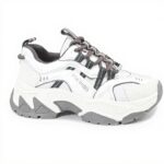 Steve Madden ANIMATES Sneakers Donna Grigio Zeppa Lacci