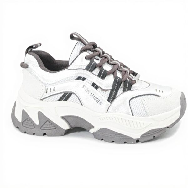 Steve Madden ANIMATES Sneakers Donna Grigio Zeppa Lacci