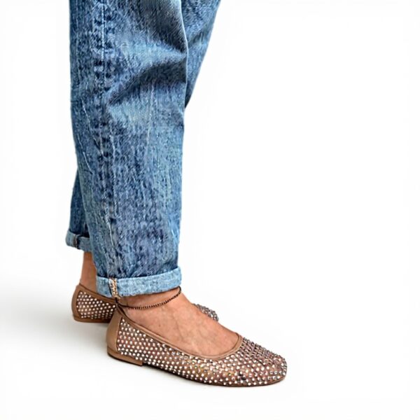 Steve Madden Auden Ballerina Donna Tela Strass Rosa Nude