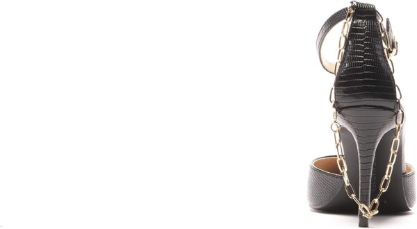 Sandali Steve Madden Lioness Nero pelle serpente tacco 9 cm-3