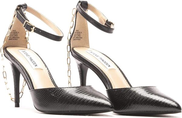 Sandali Steve Madden Lioness Nero pelle serpente tacco 9 cm-1