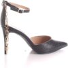 Sandali Steve Madden Lioness Nero pelle serpente donna-5