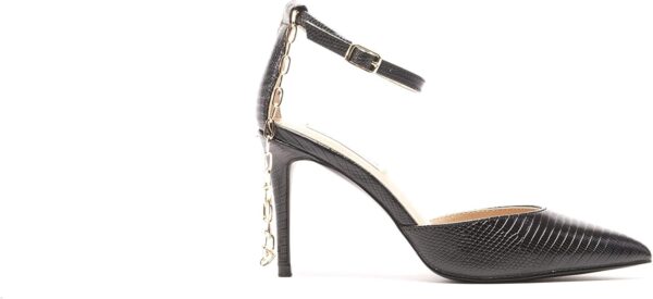 Sandali Steve Madden Lioness Nero pelle serpente tacco 9 cm-0