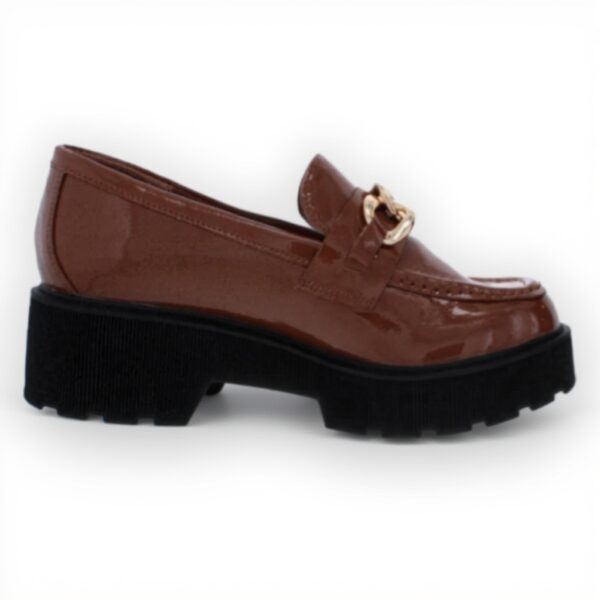 Loafer Steve Madden Meadow Nero Cognac Plateau Donna