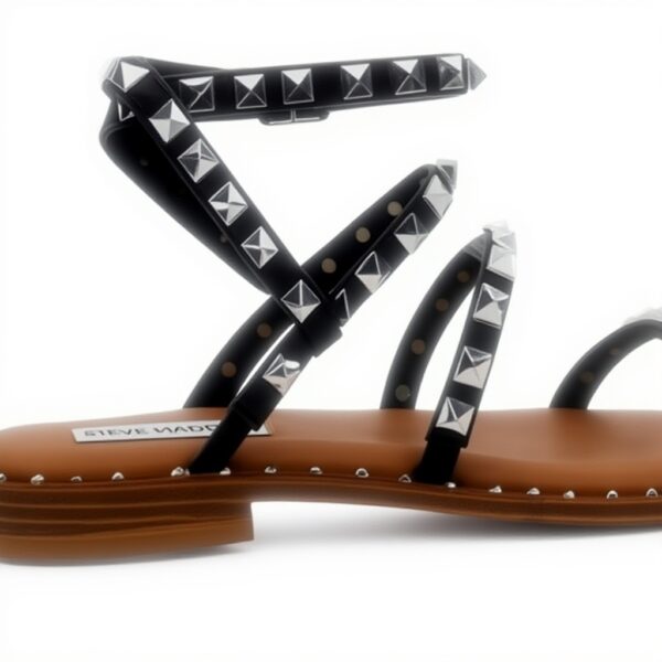 Sandali Steve Madden Travel Black Sintetico Fibbia Donna