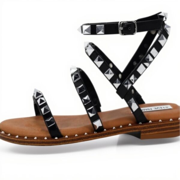 Sandali Steve Madden Travel Black Sintetico Fibbia Donna
